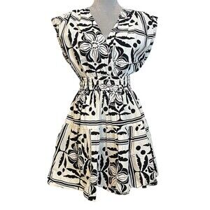 V Neck Floral Tiered Mini Dress S Summer Cottagecore Spring Brunch Beach Wedding